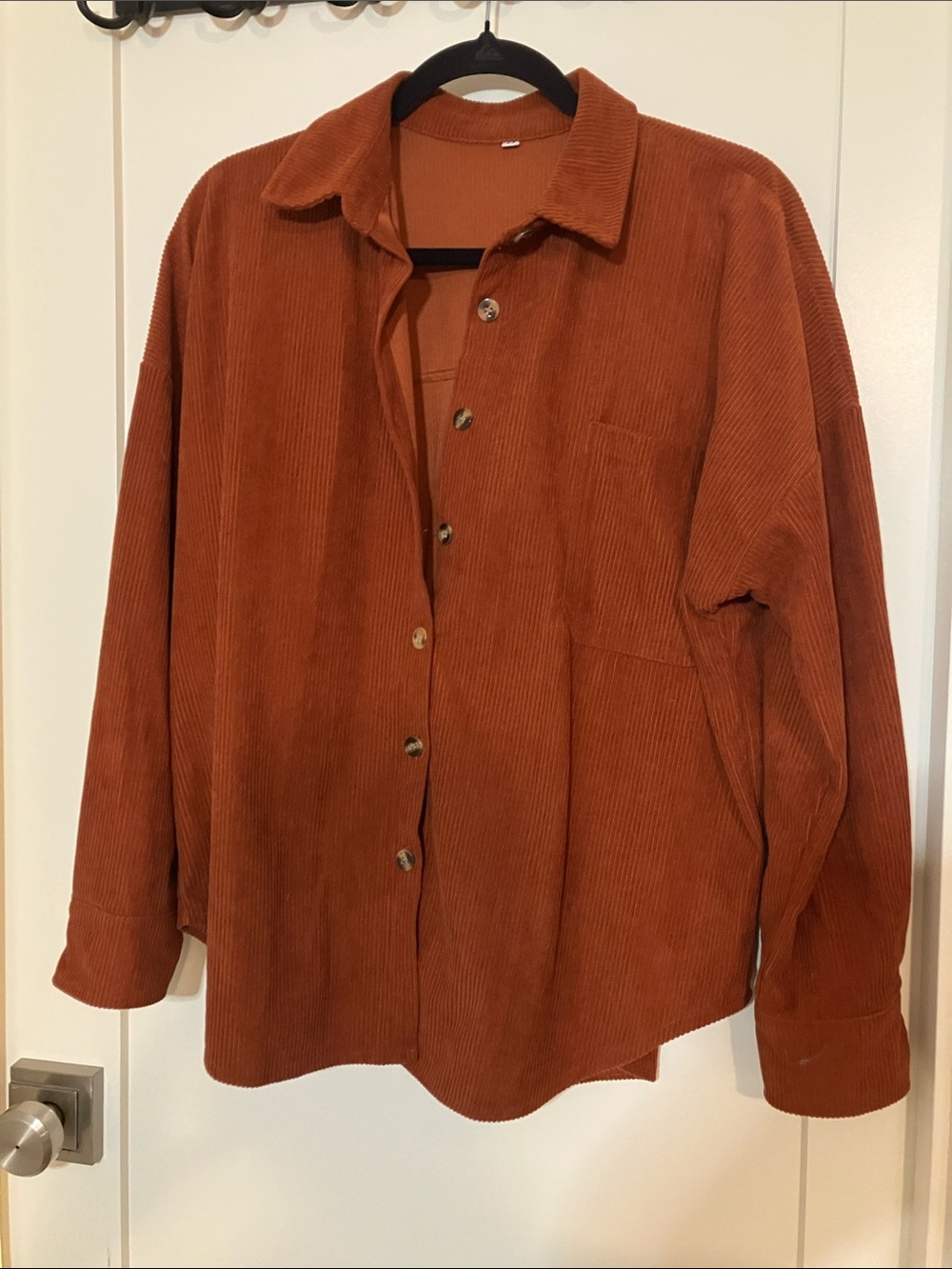 Boutique Rust Terracotta Corduroy Shirt | Button Down